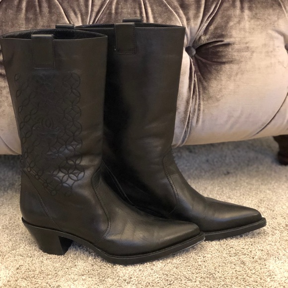 chanel mid calf boots